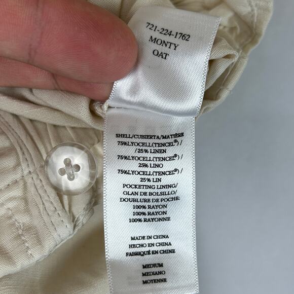 Rails Monty Lyocell Linen Blend Shorts Cream 3.5" Inseam Women's Size M - Picture 8 of 9